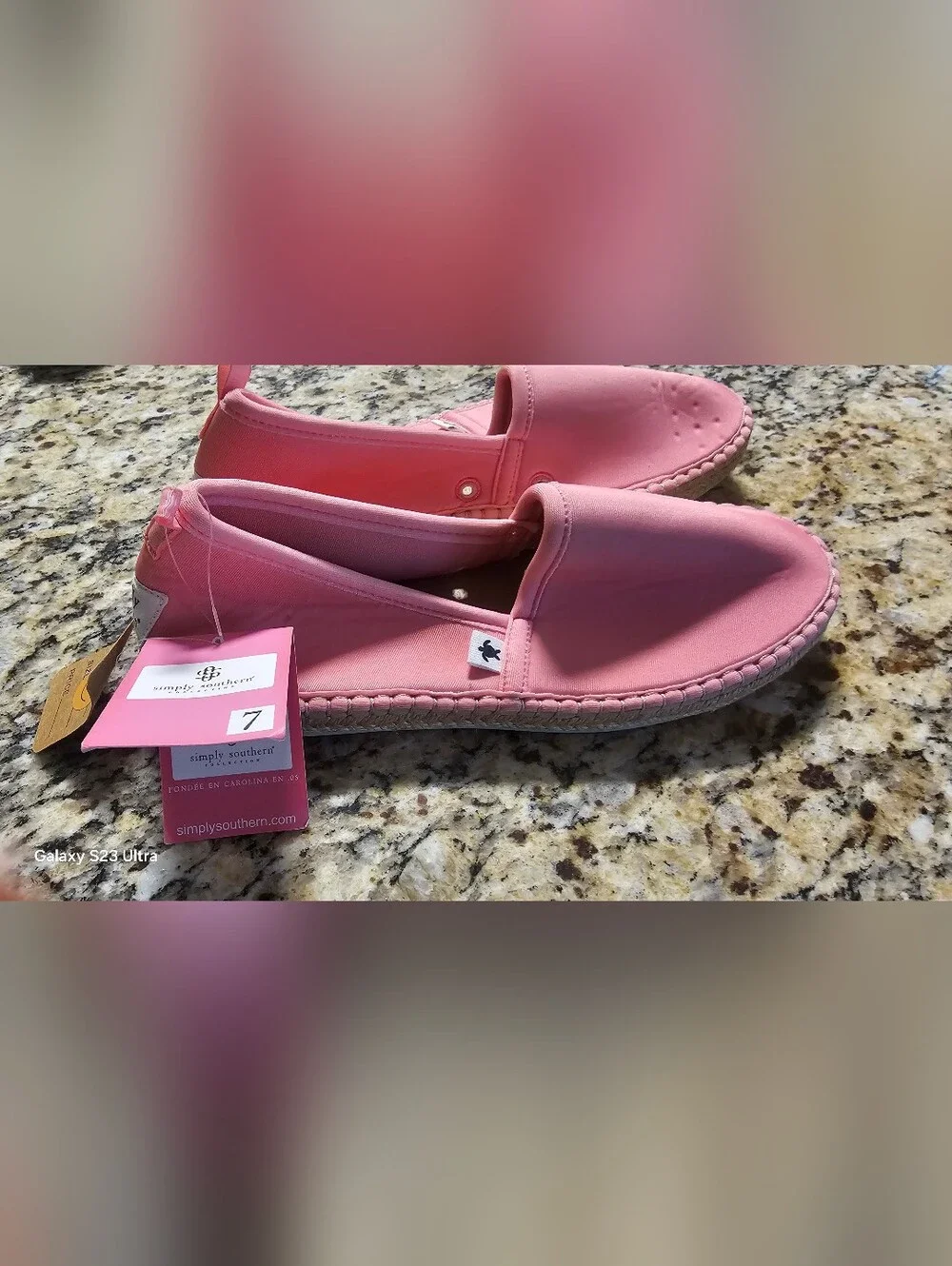 NWT SIMPLY SOUTHERN Women’s Coral Canvas Espadrille Slip-Ons SZ 7
